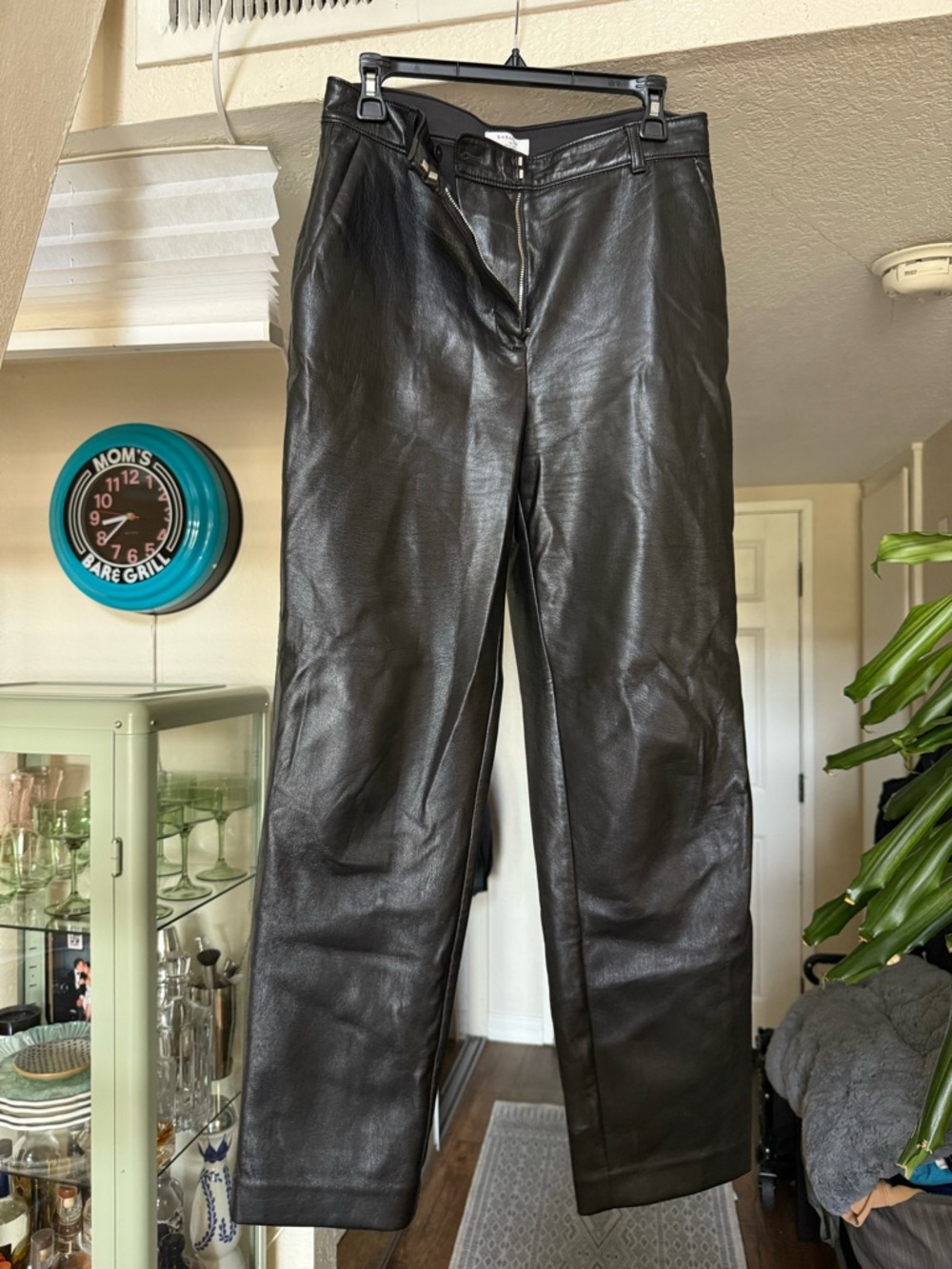 Babaton Faux Leather Trousers in Black